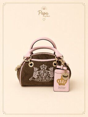 Juicy Couture Brown & Pink Handbag NWT with Gold Hardware
